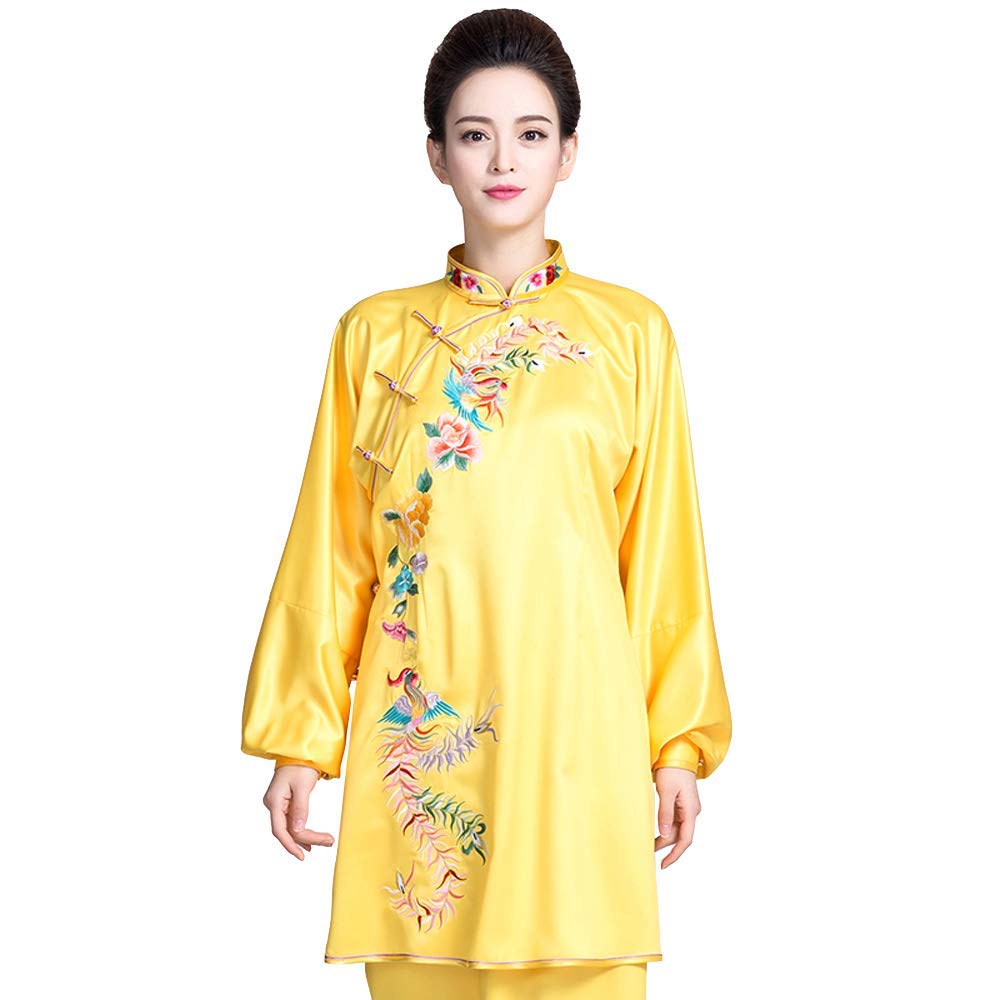 Exercices de Tai Chi Uniforme Femme Respirant Jaune XXL