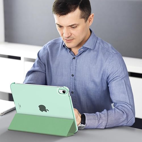 Vista 265 de MoKo Funda para iPad (A16) de 11ª generación de 11 pulgadas 2025, funda para iPad de 10.9 pulgadas 2022, carcasa trasera translúcida de Plateado