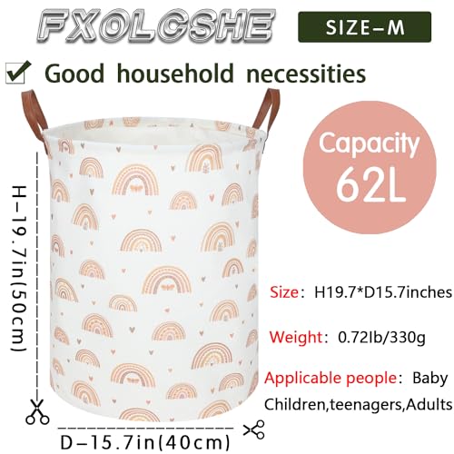 Image of Boho Rainbow Laundry Hamper,Girls Laundry Hamper,Waterproof foldable canvas laundry basket,Baby Nursery Hamper,Gift Basket,Room Decor(Rainbow)