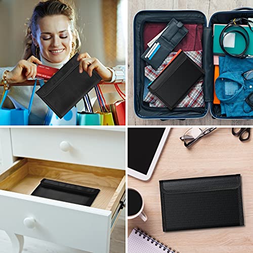 Fireproof Bag (8X5In), Magorui Small Fireproof And Waterproof Money Bag, Fireproof Document Bag For Valuables, Fire Safe Storage Pouch For Passport, Cash, Money, Jewelry, File, Key, Cell Phone, Black #TOP6