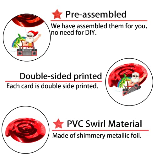 Christmas In July Decorations Hanging Swirls, Tropical Christmas Party Hanging Swirl Decorations, July Mele Kalikimaka Christmas Decorations For Flamingo Beach Santa Hawaiian Christmas Holiday Party #TOP5
