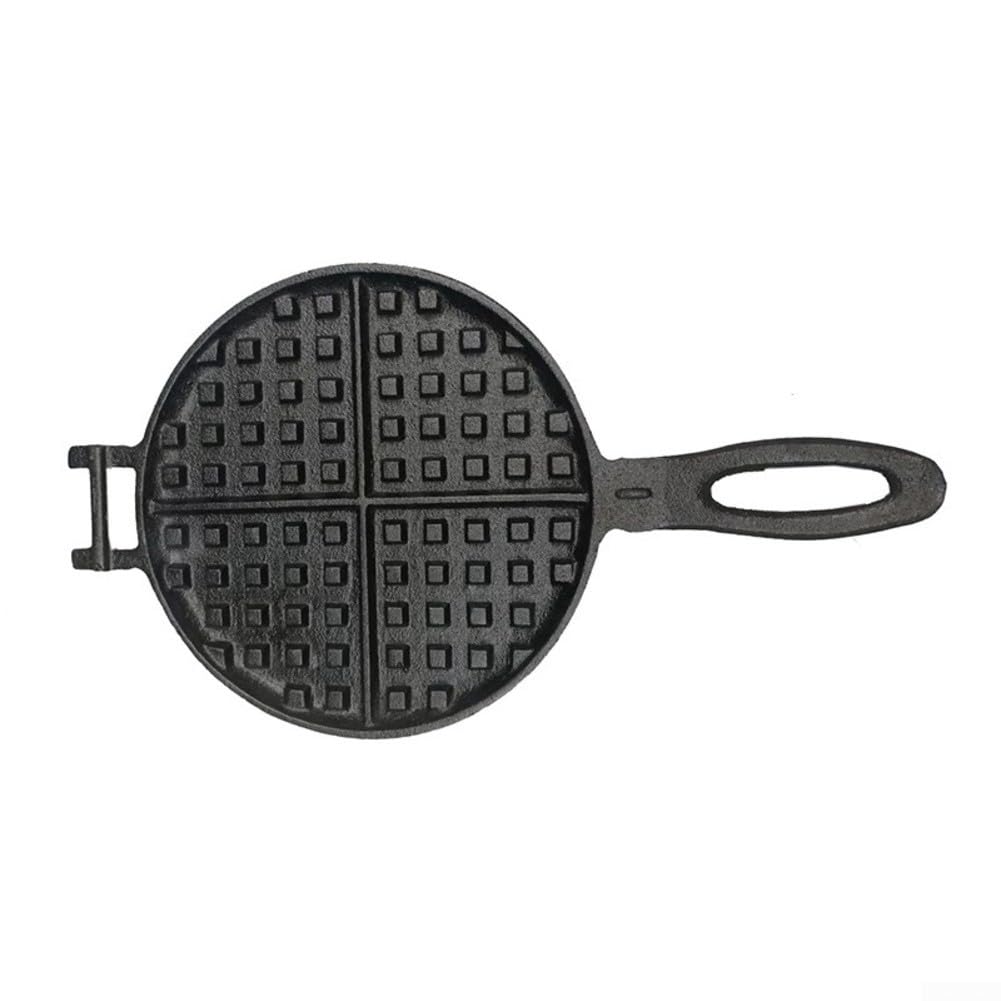 Teglia per waffle per fornello a gas e campeggio, nero (20 cm)