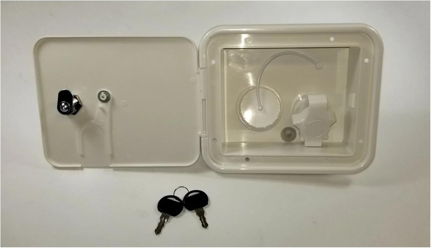 VAL2004BU White Plastic City Water Tank Inlet Hatch Camper Trailer RV Lock Door