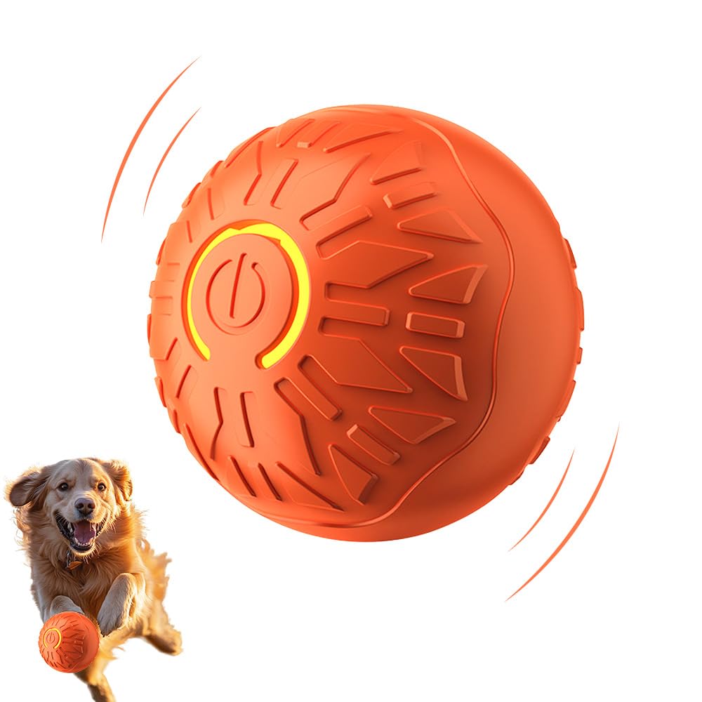 Interaktives Katzen-Hundespielzeug, 2026, intelligenter automatischer beweglicher Ball, Spielzeug für Indoor-Hunde, Katzen, selbstrollender interaktiver Katzen-Hundespielzeugball für kleine