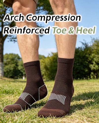 Image of 90% Merino Wool Socks for Men Athletic Ankle Socks for Women with Arch Support Breathable Soft Wool Ankle Socks,3 Pairs