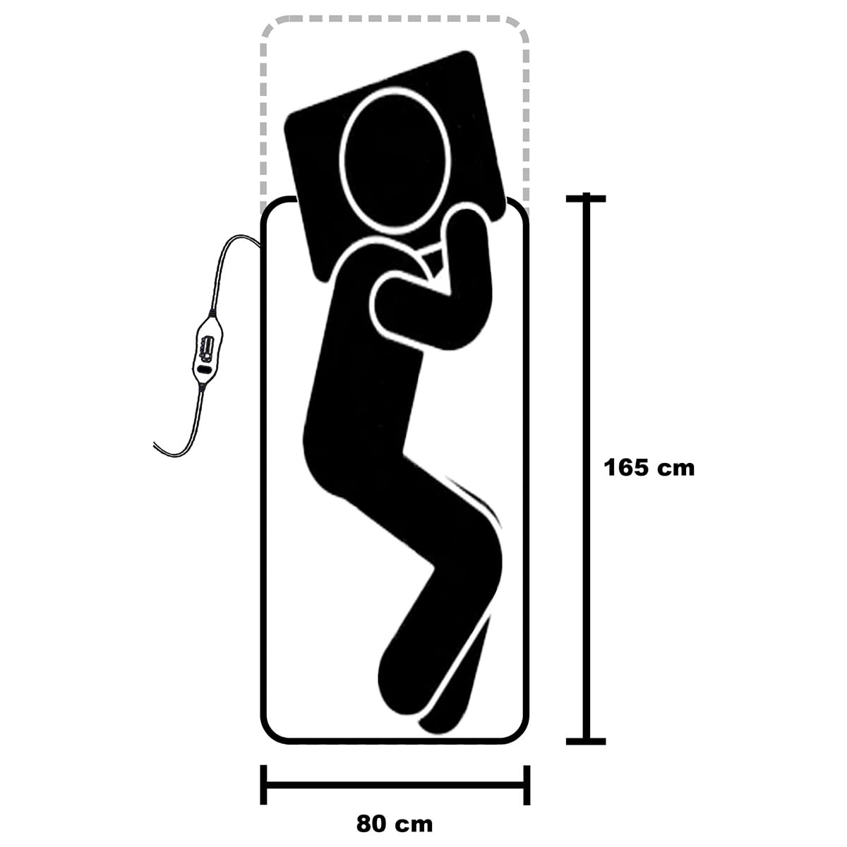LANCALOR - Scaldanotte Plus, Calientacamas eléctrico Individual 165x80 cm, Vellón 100% Lana, Antipliegue, Lavable, 3 temperaturas, Seguridad Total, Bajo Consumo, Fabricado en Italia