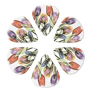 Tulip Scape Lot de 6 médiators pour guitare acoustique, guitare électrique, basse, ukulélé – fins, moyens et épais. - Les Beatles, Paul McCartney, John Lennon, RIngo Starr, George Harrison Tulip Scape Lot de 6 médiators pour guitare acoustique, guitare électrique, basse, ukulélé – fins, moyens et épais. – Image 4