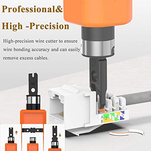 Mayline Crimpzange RJ45 professionelles Netzwerk-Set, RJ12 RJ11 CAT5 Verschlüsselung für Kabel Netzwerk CAT6 Wartung des LAN-Kits, Kabeltester Reparaturwerkzeuge (Orange)