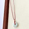 Cusstally Charm jewelry Natural Grade A Jadeite Jade Donut Necklace, Natural Burmese Jadeite Tiny Donut Pendant,Simple Jade Necklace, Small Jade Disc Necklace,Adjustable #1