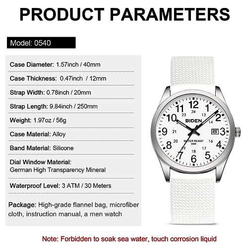 Image of LN LENQIN Mens Watches Analog Quartz Sports Unisex 30M Waterproof Nurse Watch for Men Women Medical Professionals Military Time with Second Hand Glowing Easy to Read Dial