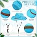 JaGely 12 Pcs Straw Cowboy Hats for Women Men, Wide Brim Summer Hat Bulk Sun Protection for Western Themed Party(Light Blue)
