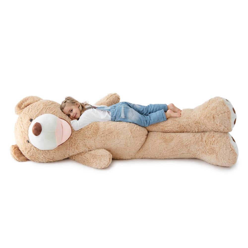 MKS XXL Teddybär 260 cm mit waschbarem Bezug & Reißverschluss – großer riesen teddybär aus weichem Polyester, XXL Kuscheltier als Deko & Geschenkidee, großer teddybär für Zuhause.