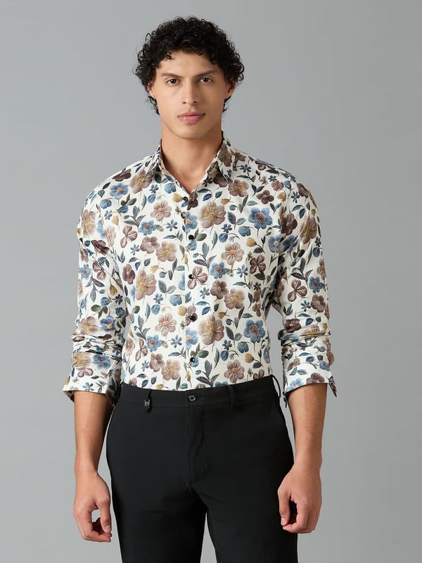 Image of MARK & ALBERT Men's Slim Fit Cotton Formal Shirt