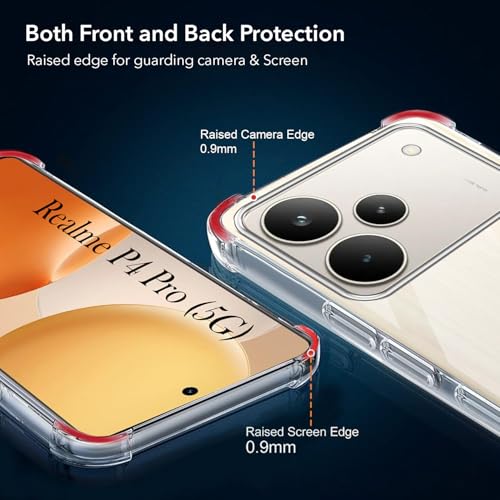 Image of Jkobi Shockproof Crystal-Clear Back Cover for Realme P4 Pro (Anti Yellow Case | Drop & Camera Protection | Hard Polycarbonate)