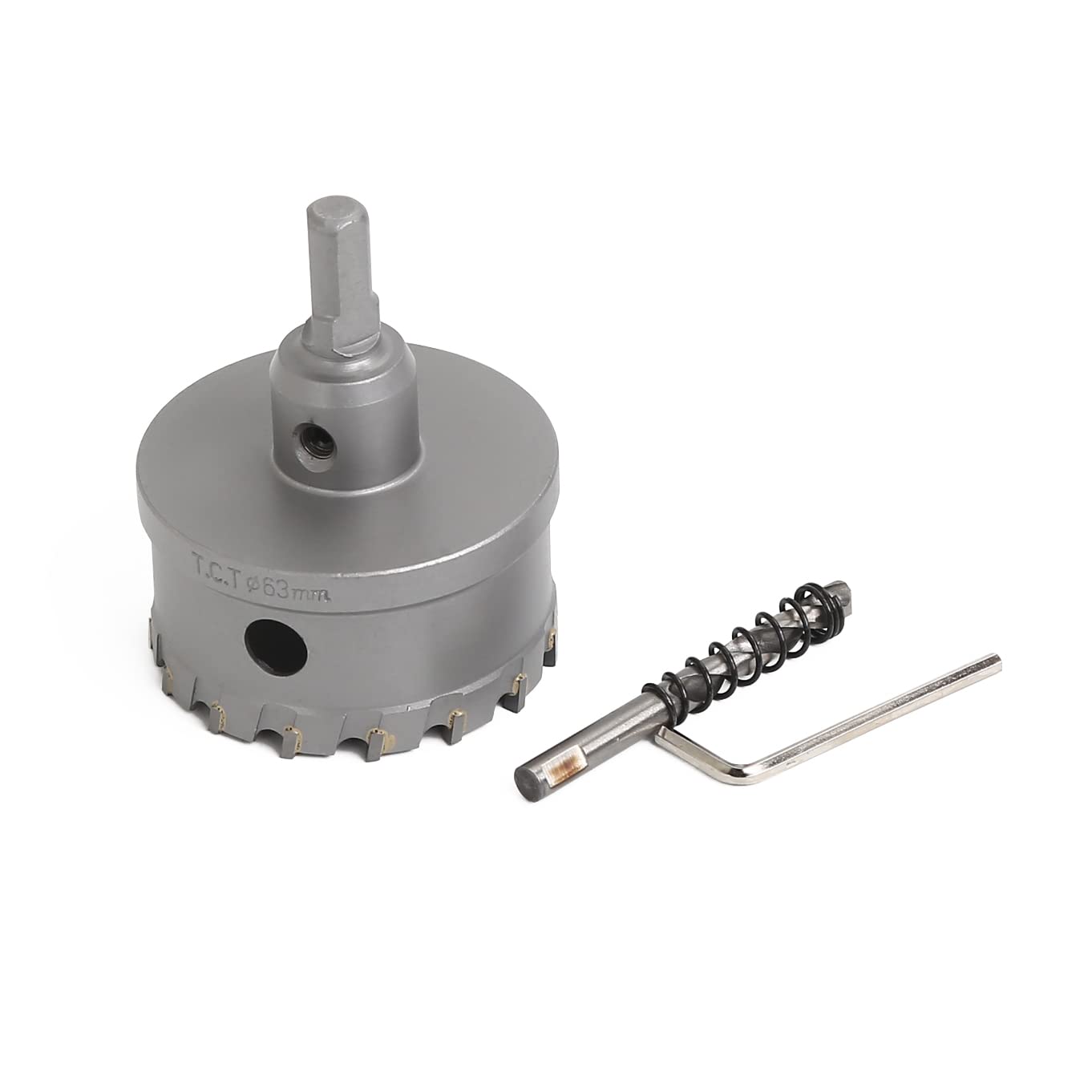 VTOOLS 63mm TCT Hole Saw Cutter with Pilot Drill Bit, Carbide Tipped for Hard Metal, Stainless Steel, and Wood, VT3127