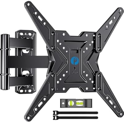 Pipishell Full Motion TV Wall Mount for Most 26-60 inch TVs, 55 inch Compatible, with Swivel, Tilt, Extension, Single Stud Articulating TV Mount Bracket, Holds up to 77 lbs, Max VESA 400x400mm, PIMF11