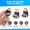 Adaptador HDMI 2.1 de 90 grados 8K, paquete de 2, (hacia arriba y hacia abajo) conector HDMI en ángulo recto macho a hembra, extensor conector HDMI en forma de L compatible con 8K@60Hz, 4K@120Hz para Google Chrome Cast, Roku Stick, TV de pared, laptop y PC 6