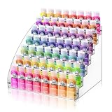 7 Tiers Clear Acrylic Organizer with Brush Holder,Paint Organizers Set Miniature Paints Holders, 7 Layers Paints Storage Rack, Craft Paint Rack - Image 1