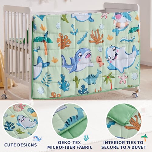 anfie Weighted Blanket Kids Kids (36"x48" 3lbs) Weighted Blanket Cooling Blanket for Sleeping,Throw Size Breathable Blanket with Premium Glass Bead(Green Shark)