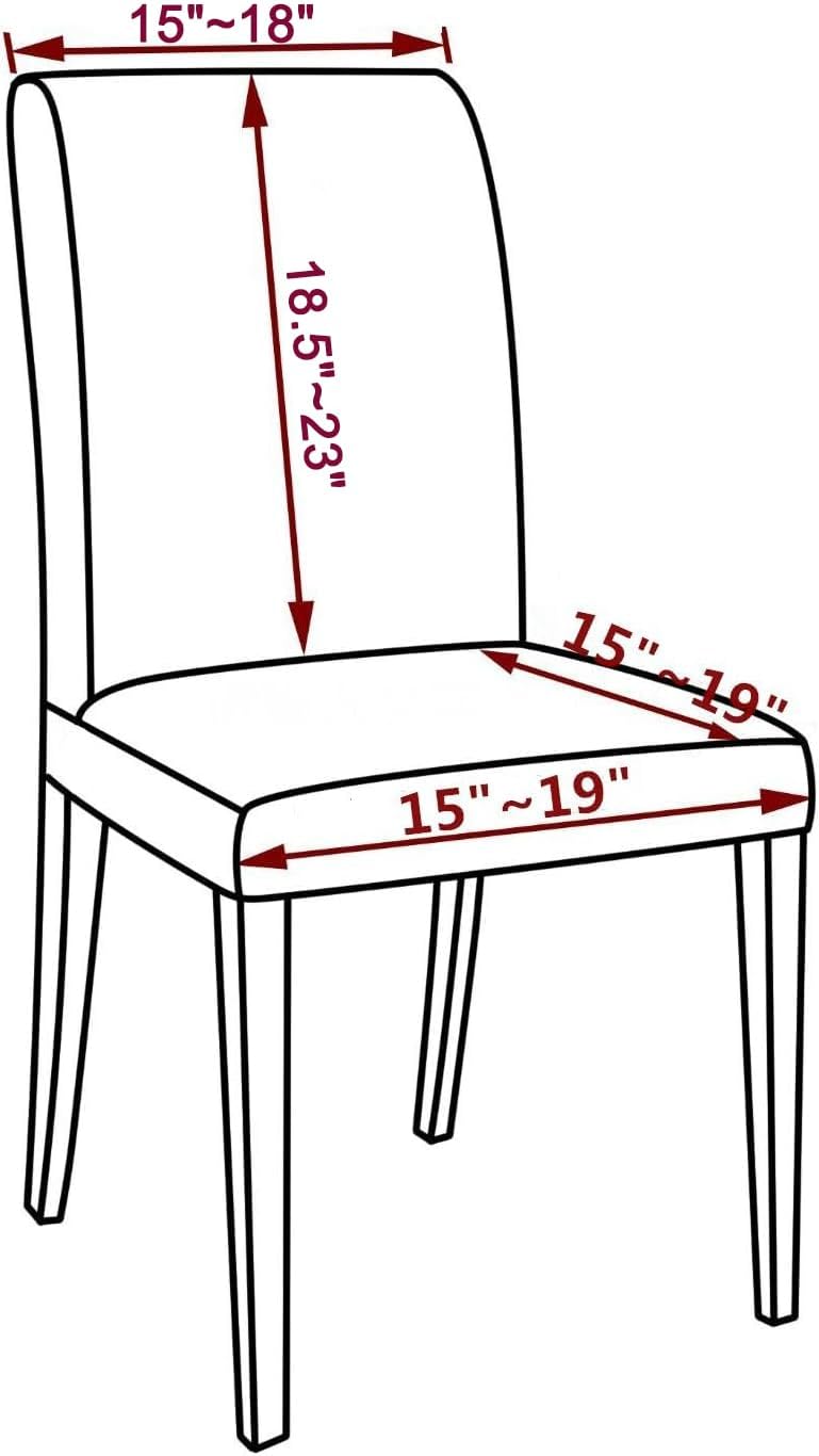 PU Faux Leather Waterproof Stretch Dining Chair Cover Chair Protector Slipcovers Covers (Cream, 4)