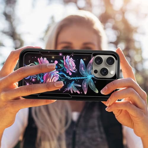 JHYYTUJTYP for iPhone 16 Pro Max Case,[Military Grade Drop Tested] Heavy-Duty Tough Rugged Shockproof Protective Case for iPhone 16 Pro Max 6.9 inch 2024,Rose Dragonfly - image 7