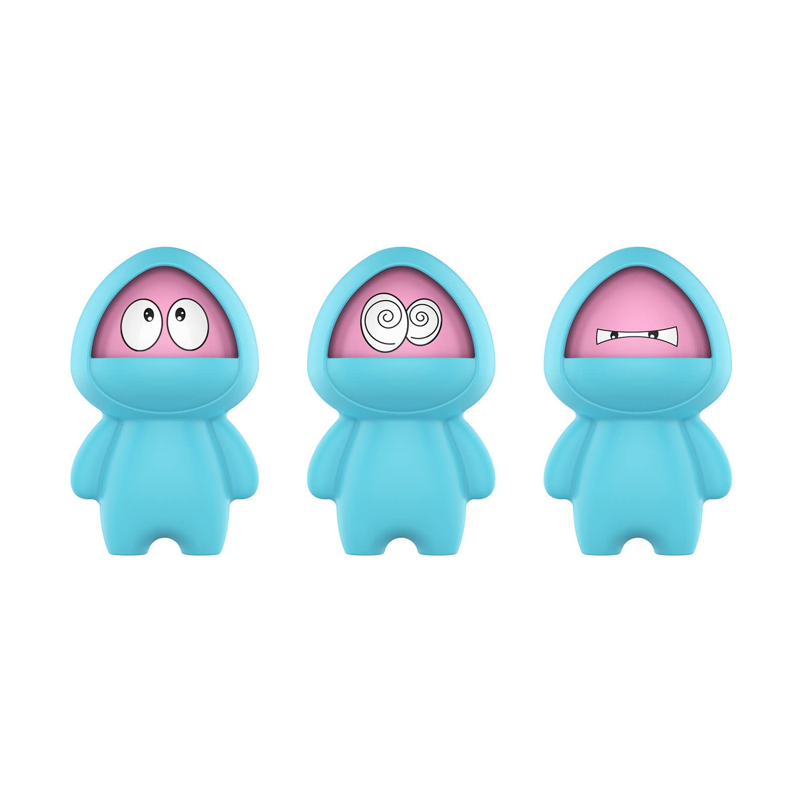 king of car tuning Strange Masked Expression Toy Tacial Three Toy Massage Balls Hand Exerciser (Blue, One Size)