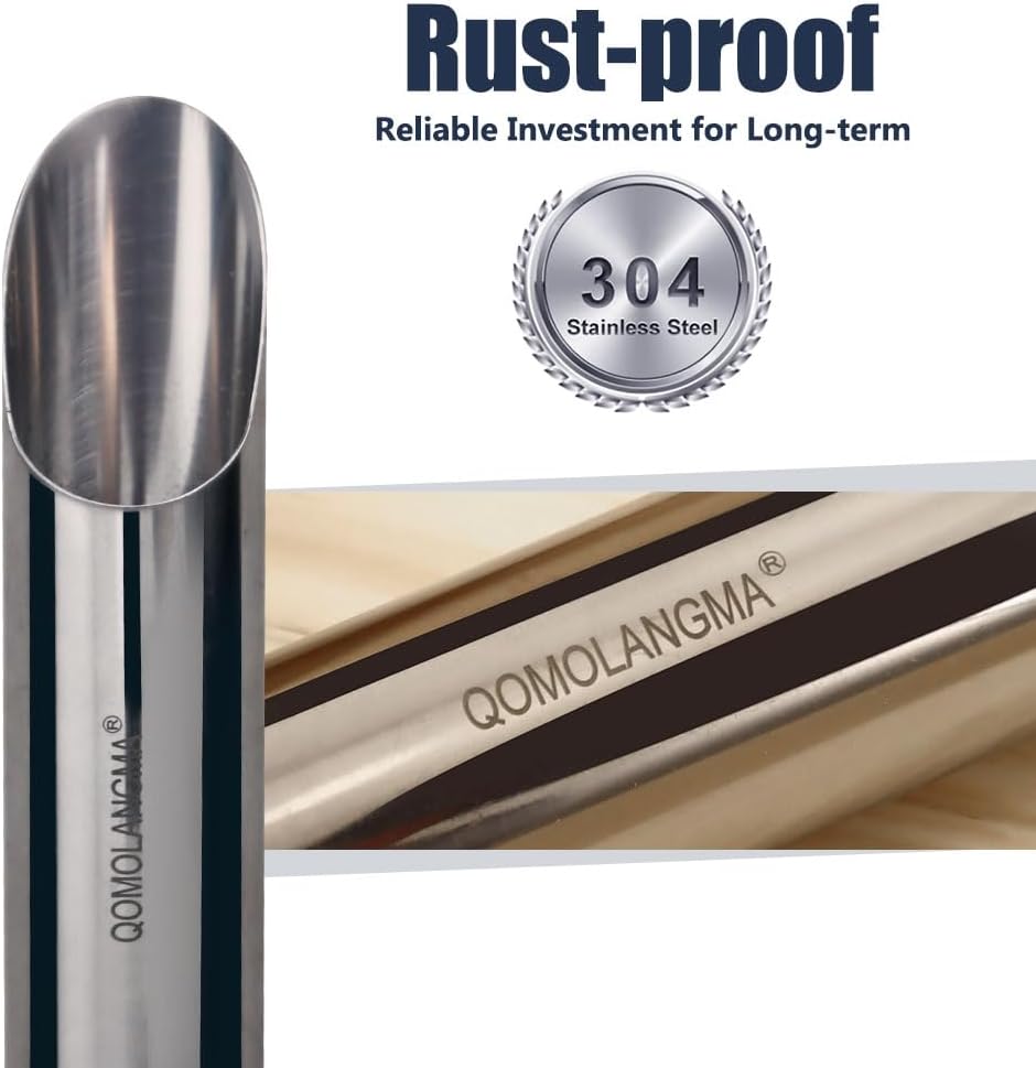 Small Stainless Bonsai Soil Scoop - Garden Handle Scooper for Transplanting, Potting, Digging & Plant Care, Gardening Trowel Tool for Long-Term, Plant Lover Gifts for Women Gardener/ 2 Pcs