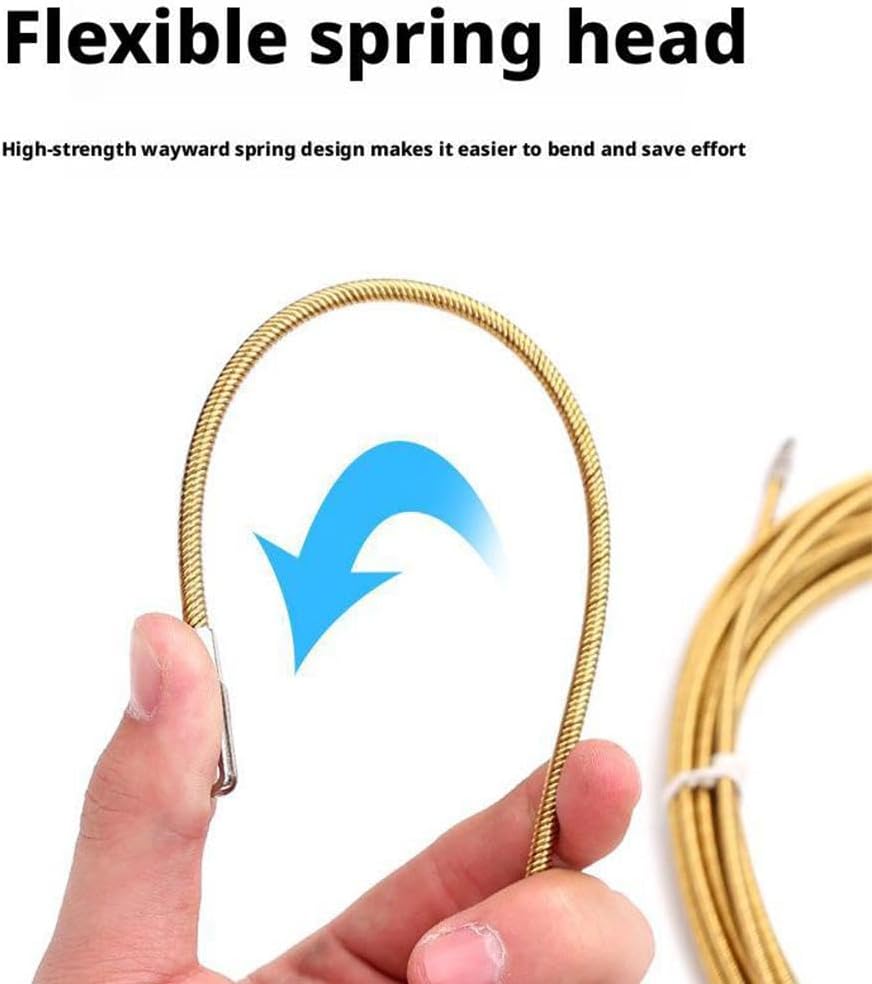 Universal Wire Lead Threading Device Tool,Cable Fishing Tools,Electrical Spring Wire Threader Fish Tape Fastener Cable Wire Puller Tool,Hidden Cable Threader Running Puller, Diameter 4.0mm (16.4ft)