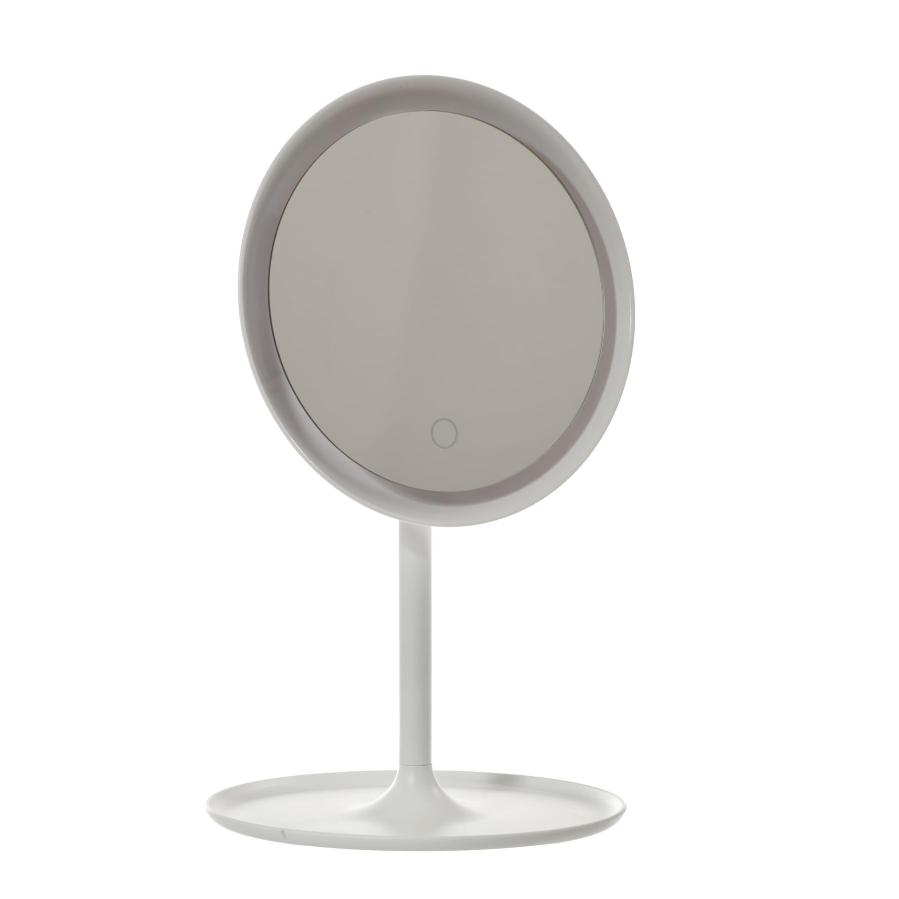 Upper Canada Danielle Creations Round Backlit LED Round Tabletop Vanity Mirror with Accessory Tray for Storage, Ultra Vue, Smart Touch Senor & 180° Swivel