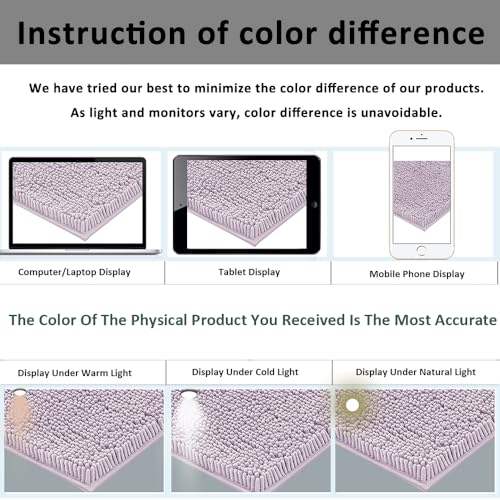Image of RUN HELIX Chenille Bathroom Rugs - 3 Piece Bath Mats, Non-Slip Luxury Bathroom Runner Rugs, Extra Soft and Absorbent Shaggy Rugs, Washable Dry Plush