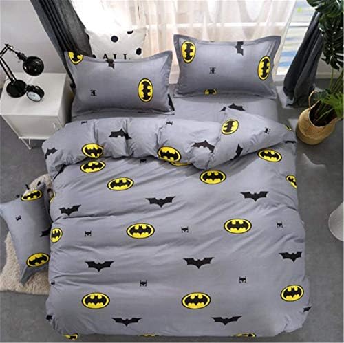Sunnya Batman Bedding Comforter Soft Boys Thin Bed 3 Piece Set with 1 Quilt Cover 2 Pillowcases Twin Size