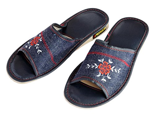 APREGGIO Pantofole Jeans da Donna Suola in Gomma