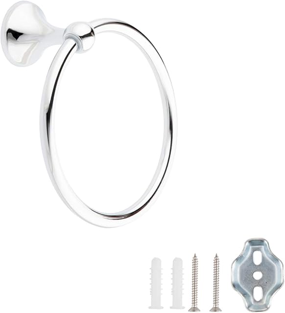 Amazon Basics AB-BR836-PC Towel Ring, Polished Chrome