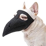 Diseño: bozal para perro Doctor Beak, bozal para perro con agujeros alrededor de la máscara, transpirable y suave, súper ligero y cómodo de llevar en el ratón, con goma en el cuello para ajustar el tamaño. Disfraz de médico de la plaga para perro, suave y transpirable, adecuado para fiestas de Halloween o fiestas de cosplay o fotos de fotos.