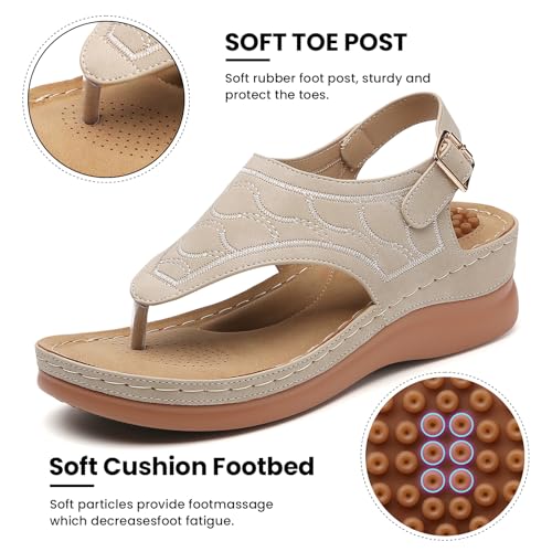 Tilocow Women's Comfortable High Arch Support Wedge Sandals