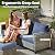 ovios Patio Furniture Set, 6 Pieces Outdoor Wicker Sofa Couch with Fire Pit Table, Ottomans and Comfy Cushions, All Weather High Back Rattan Conversation Set, Denim Blue