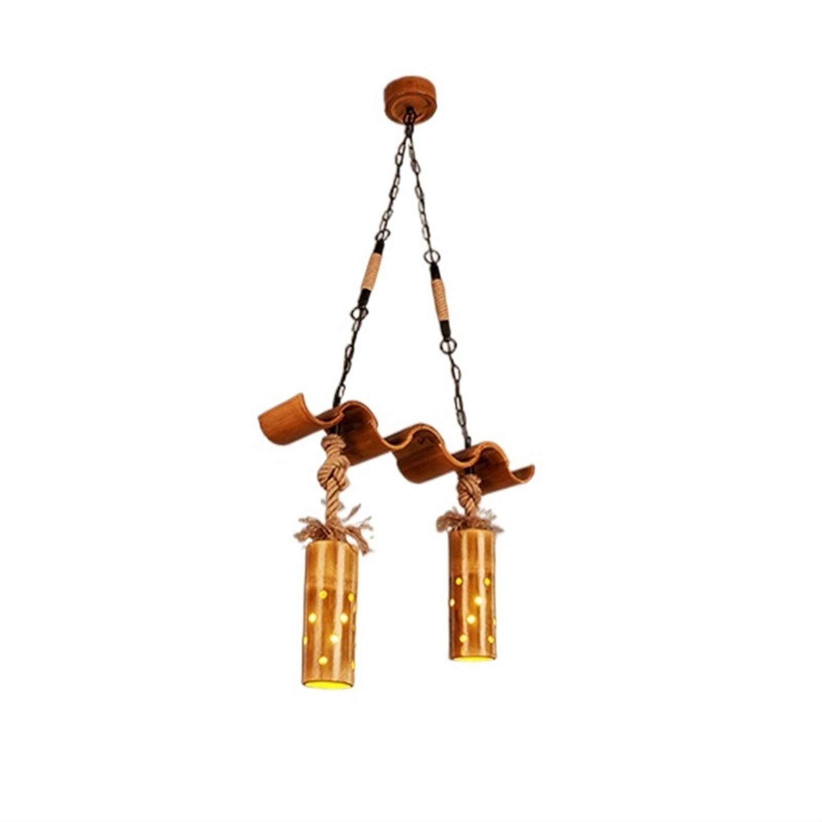 Cage en bambou artisanale double tête pour oiseaux de collection