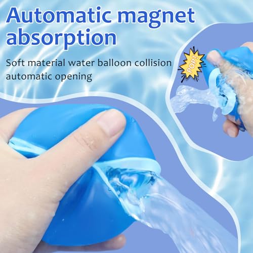 Wiederverwendbare Wasserbomben, 8 Stück Wasserbomben Selbstschließend mit Netzbeutel, Silikon Wasser-bomben Selbstschließend Wiederverwendba für Wasserspielzeug Pool Spielzeug Strandspielzeug
