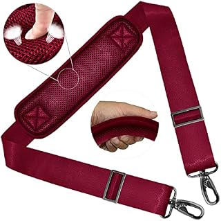 Schultergurt 58 Zoll Universal-Taschengurt mit Ultradicken, Festen, Gepolsterten und Doppelt Ausbalancierten, Verstellbaren Schnallen für Aktenkoffer, Reisetasche, Laptoptasche,Czerwony