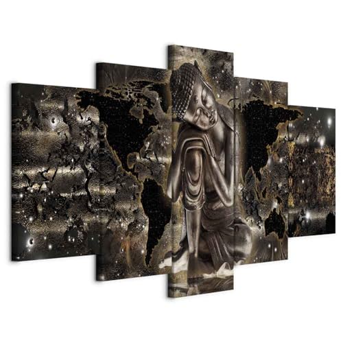 Tableau bouddha pour transformer un mur vide en espace zen gris vert B&D