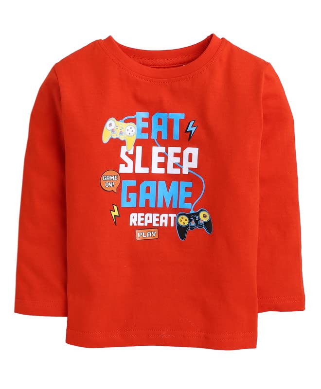 Image of BUMZEE Blue & Red Full Sleeve Boys T-Shirt Pack of 2
