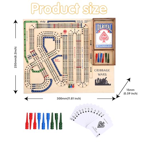 Cribbage Wars juego de mesa de madera estándar miniatura 6