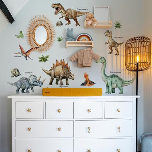 Vinilos decorativos de pared dinosaurios Achang para niños miniatura 3