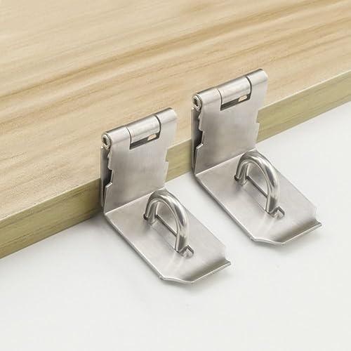 Miniatura 6 de Paquete de 2 cerrojos de candado de ángulo recto de 90 grados, pestillo de puerta de 90 grados para puerta de empujedeslizamientogranero, níquel