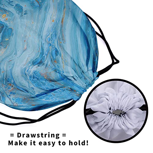 Image of Nerxy Blue Marble Grip Bag Gymnastics - Abstract Art Gymnastics Grip Bags for Gymnast Retro Paintbrush Colors Drawstring Storage Gym Pouch Bags