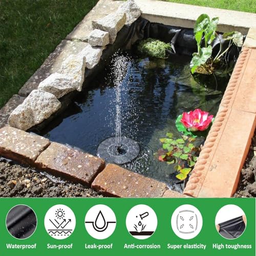 Bâche de bassin en PEHD noire pour bassins de jardin et cascades