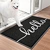 BeneathYourFeet Door Mat 30x175Black Welcome Mat Low Profile Floor Mat Front Doormat Indoor Outdoor Door Non Slip Rugs for Entryway Patio High Traffic Areas