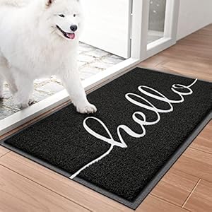BeneathYourFeet Door Mat (30"x17.5",Black), Welcome Mat Low Profile Floor Mat Front Doormat Indoor Outdoor Door Non Slip Rugs for Entryway, Patio, High Traffic Areas BeneathYourFeet Door Mat 30x175Black Welcome Mat Low Profile Floor Mat Front Doormat Indoor Outdoor Door Non Slip Rugs for Entryway Patio High Traffic Areas