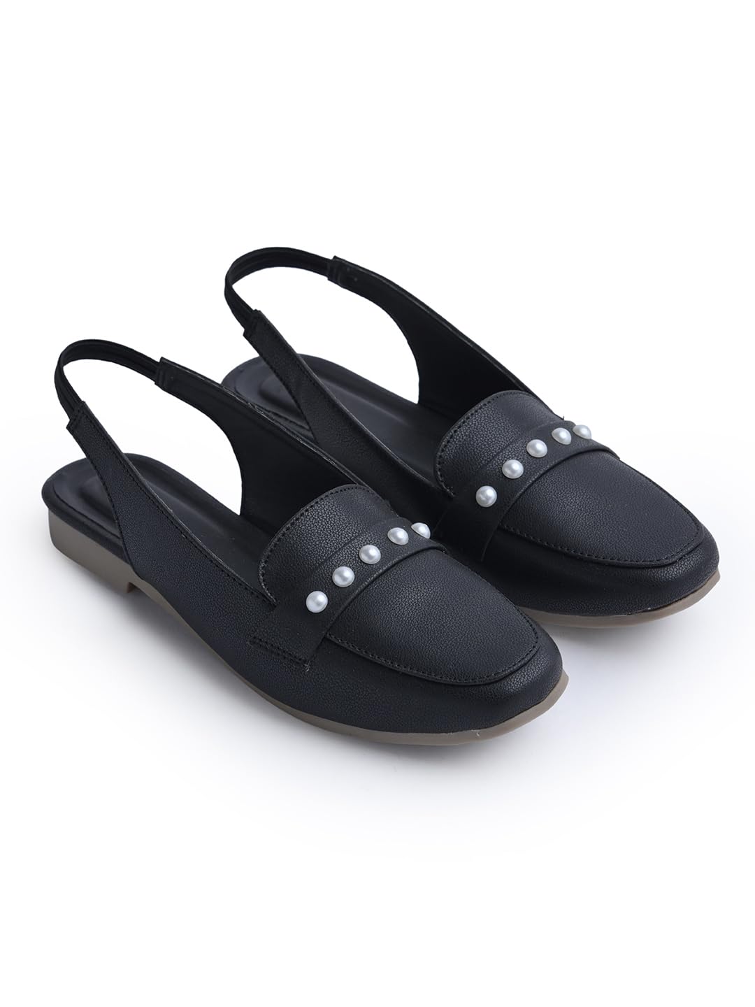 Froh Feet Women Pearl-Embellished Slingback Mules Comfortable Lightweight for Office, Casual outings.-picture-12