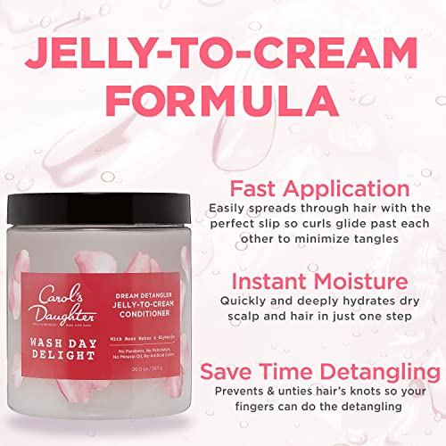 Carol's Daughter Wash Day Delight Sulfate Free Clarifying Shampoo And Deep Conditioner Set With Rose Water And Micellar - Best For Curly, Natural, And Textured Hair – Detangle And Moisturize #TOP2